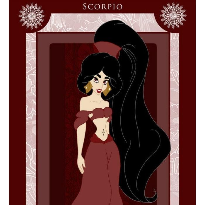 A Jasmine, de &quot;Aladdin&quot;, ficou bem sexy nessa arte do signo de Escorpião