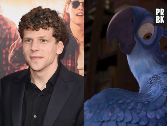 E, por último, Jesse Eisenberg é a arara Blu, na franquia "Rio". A gente ama, né?