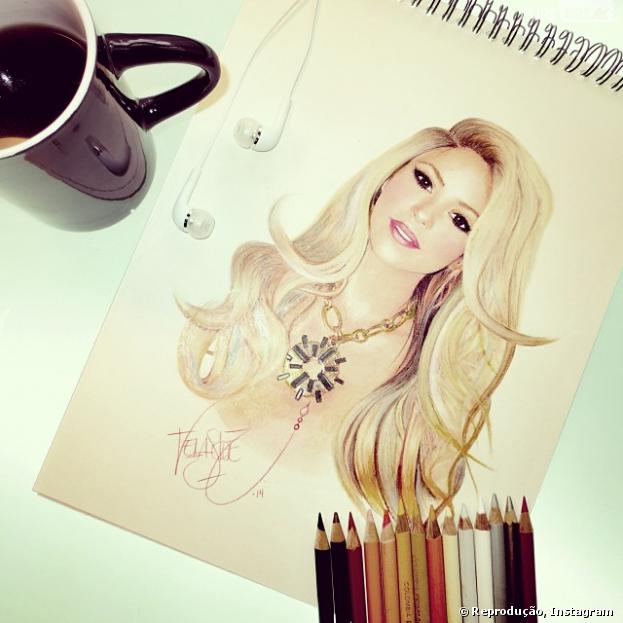 Shakira adorou a caricatura que Don Mogolla fez e compartilhou em seu Instagram, na tarde desta sexta-feira, 7 de fevereiro de 2014