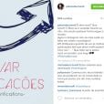 Paloma Bernardi também postou imagem avisando a galera e disse que a modificação recente do Instagram é um "saco"