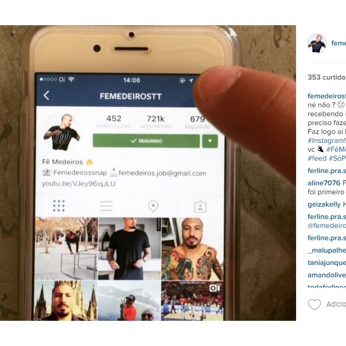 O ex-BBB Fernando Medeiros disse que o Instagram não está facilitando as coisas pra ninguém