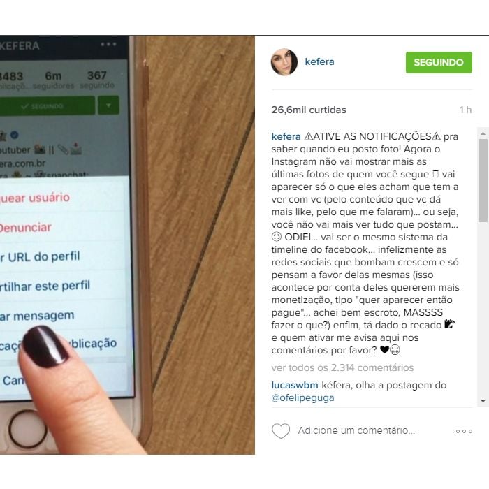 Kéfera soltou o verbo sobre mudanças no Instagram: &quot;ODIEI&quot;