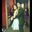 Lucy Hale e o amigo Darren Criss, da série Glee, nos bastidores do "Teen Choice Awards 2013"
