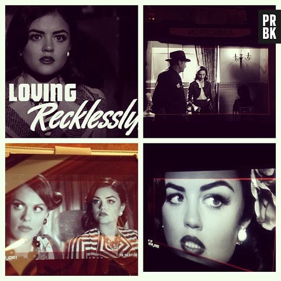 No Insagram: Lucy Hale divulgando o episódio "black and white" da série "Pretty Little Liars"