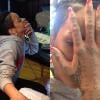 A diva barbadiana escolheu uma tribal na mão direita com a técnica Moko