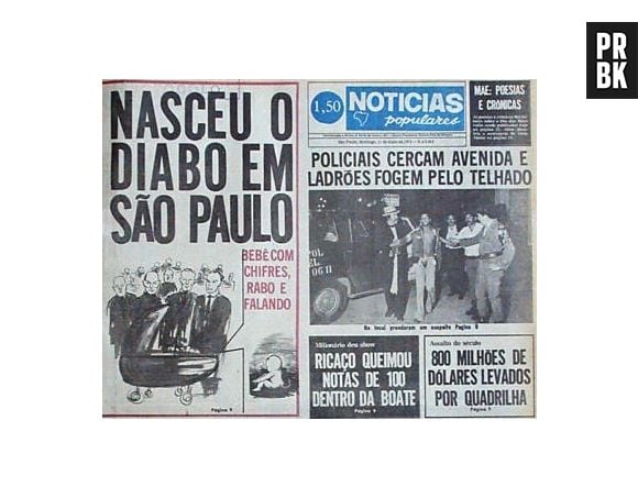 O "bebê diabo", mais uma das manchetes sensacionalistas do Notícias Populares