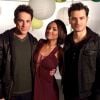 Nos bastidores de "The Vampire Diaries", Michael Trevino (Tyler), Kat Graham (Bonnie) e Michael Malarkey (Enzo) se divertem