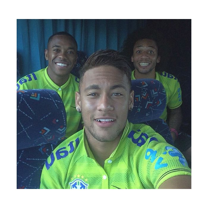 Neymar Jr, Robinho e Marcelo no pós treino