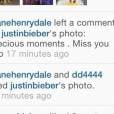  A av&oacute; de Justin Bieber comentou falando que sente falta do casal na foto que o astro publicou com Selena Gomez 