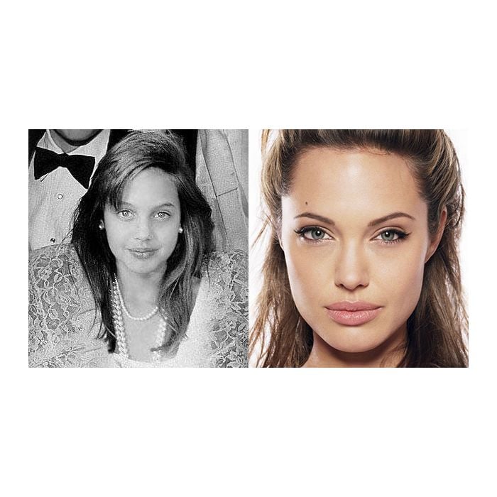 Angelina Jolie antes e depois da infância