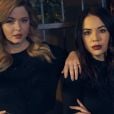 Mona (Janel Parrish) e Alison (Sasha Pieterse) trabalham juntas em "Pretty Little Liars: The Perfectionists"