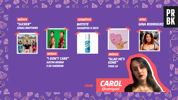 Viciei do Purebreak: Carol indica a música "Sucker" dos Jonas Brothers, o shampoo a seco Batiste e mais!