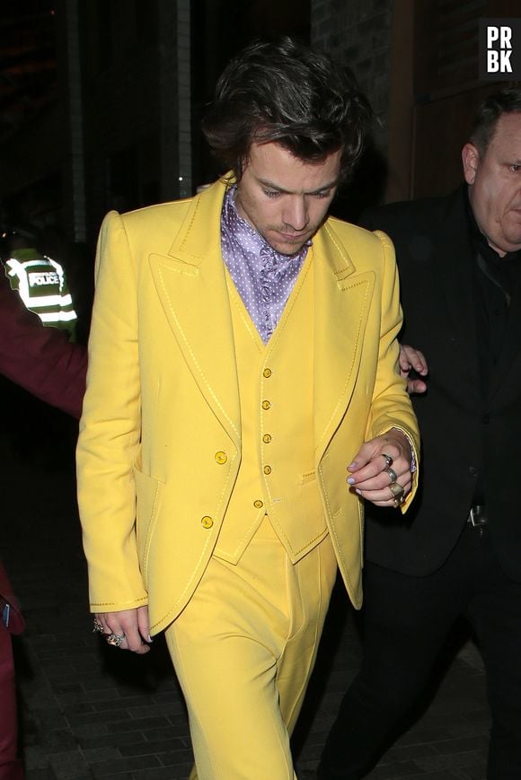 Ternos com cores complementares também fazem sucesso no guarda-roupa do Harry Styles