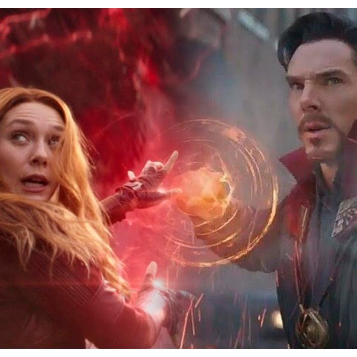 Doutor Estranho   (Benedict Cumberbatch)   e Wanda   (Elizabeth Olsen) enfrentam as consequências do multiverso   