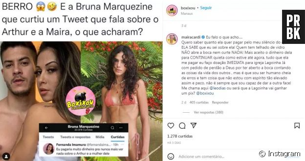 Maíra Cardi ameaça Bruna Marquezine
