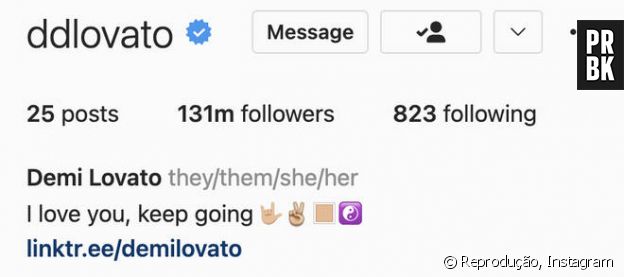 Demi Lovato muda bio do Instagram e adota pronomes femininos