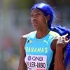 A velocista Shaunae Miller-Uibo usa lace azul vibrante