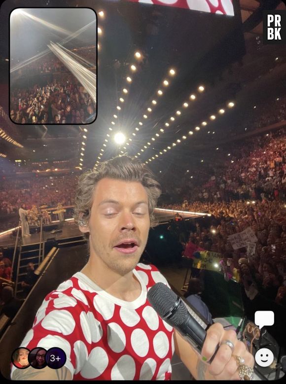 Harry Styles fez seu 1º post no BeReal de uma fã, durante show