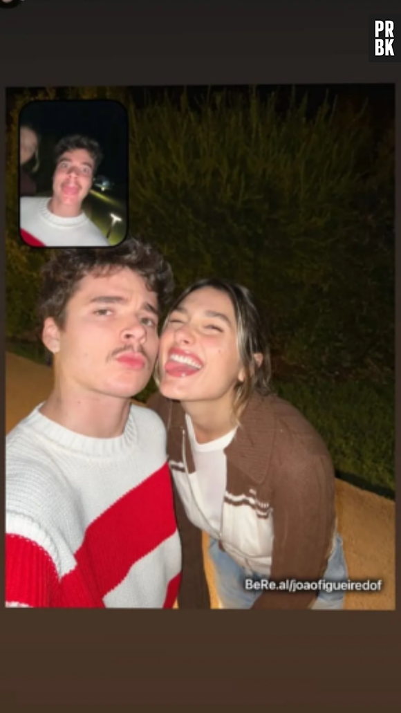 João Figueiredo compartilhou BeReal ao lado de Sasha, nos Stories do Instagram