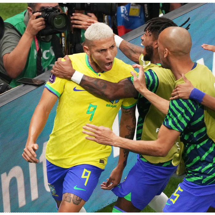 Richarlison comemora gol pelo Brasil na Copa do Mundo 2022