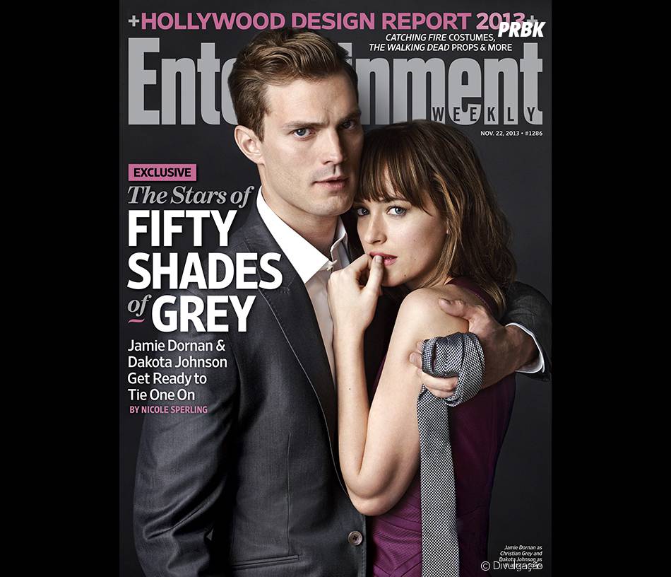 Jamie Dornan e Dakota Johnson posam como Christian Grey e Anastasia Steele de &quot;50 Tons de Cinza&quot; para a revista &quot;Entertainment Weekly&quot;