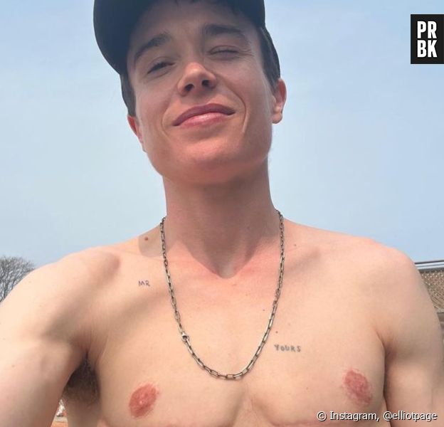 O ator Elliot Page postou pela primeira vez uma foto sem camisa no Instagram