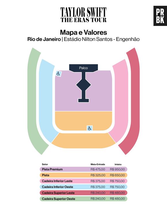 Valores dos ingressos do show de Taylor Swift no Brasil