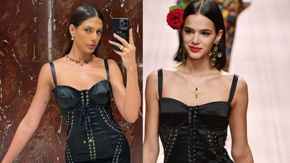 Mari Gonzalez repete look que Bruna Marquezine desfilou na Milão Fashion Week. Vote em quem vestiu melhor!