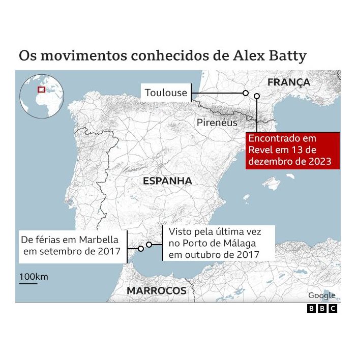 BBC reconstituiu trajeto de Alex Batty durante os 6 anos desaparecido