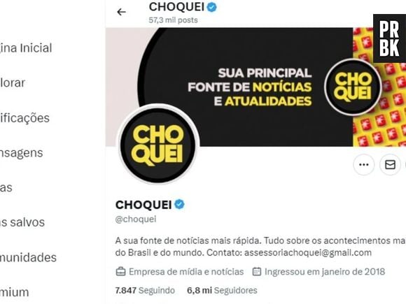 Choquei está envolvida em polêmica por veiculação de fake news