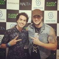 Sam Alves confere show da banda Malta e posta foto com Bruno Boncini no Instagram