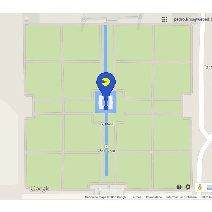  Um &amp;iacute;cone aparece no Mapa em Google Maps, para come&amp;ccedil;ar a jogar &quot;Pac-Man&quot; 