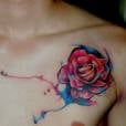  A rosa fica ainda mais bela em tatuagem aquarela 