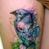 Mais um pássaro em tatuagem aquarela!
