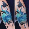 As tatuagens em aquarela reproduzem um movimento único