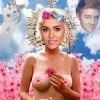 Montagem de Miley Cyrus com Elvis Presley e peitos de fora