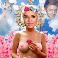  Montagem de Miley Cyrus com Elvis Presley e peitos de fora 