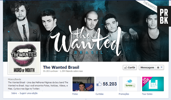 O "The Wanted Brasil" mantém páginas e perfis em diversas redes sociais