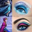  Tamb&eacute;m tem maquiagem inspirada no filme "Frozen". Demais n&eacute;? 
