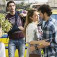 Em "Sete Vidas", Felipe (Michel Noher) não gosta de ver Júlia (Isabelle Drummond) e Pedro (Jayme Matarazzo) juntos