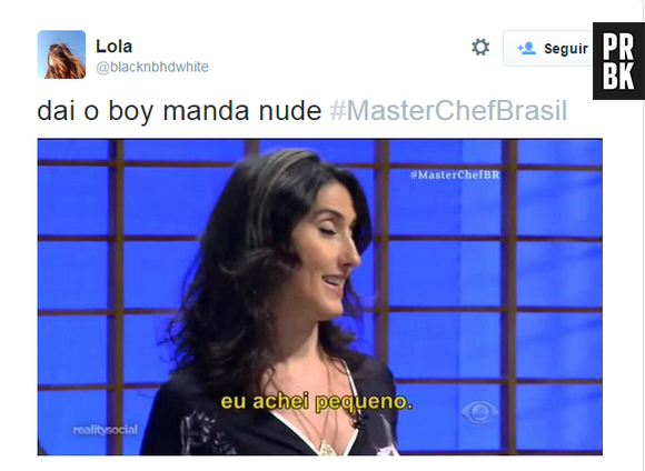 Aposto que você faz a mesma cara da Paola Carosella, do "MasterChef Brasil"