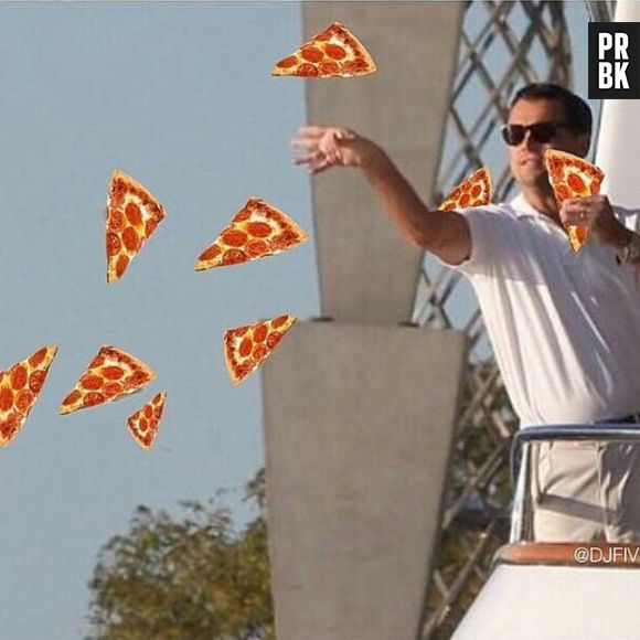 Leonardo DiCaprio está jogando pizza pra quem quiser!