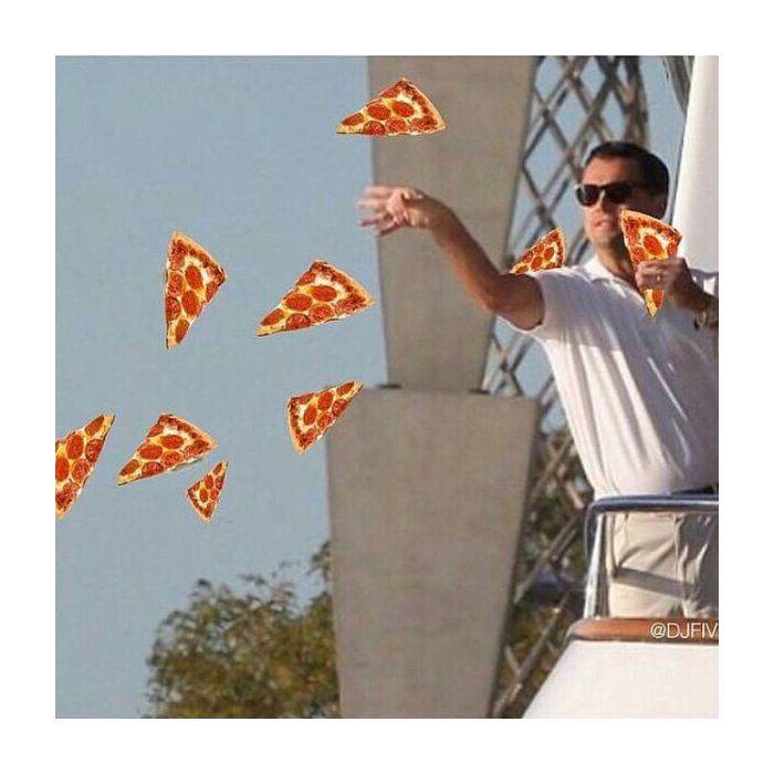 Leonardo DiCaprio está jogando pizza pra quem quiser!