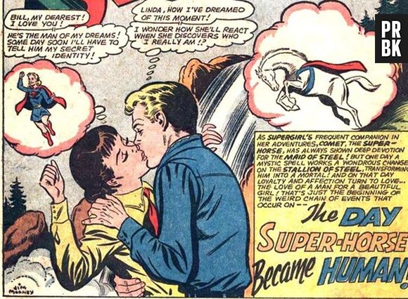 Super Girl era apaixonada por Bill Starr, que inicialmente era um homem e depois foi amaldiçoado para viver na forma de cavalo para sempre