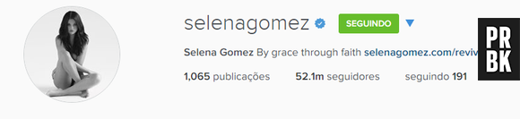 Selena Gomez bate recordes de seguidores nas redes sociais