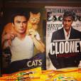 Ian Somerhalder aparece em diversas capas de revistas, e nessa ele brinca com outra capa de George Clooney!
