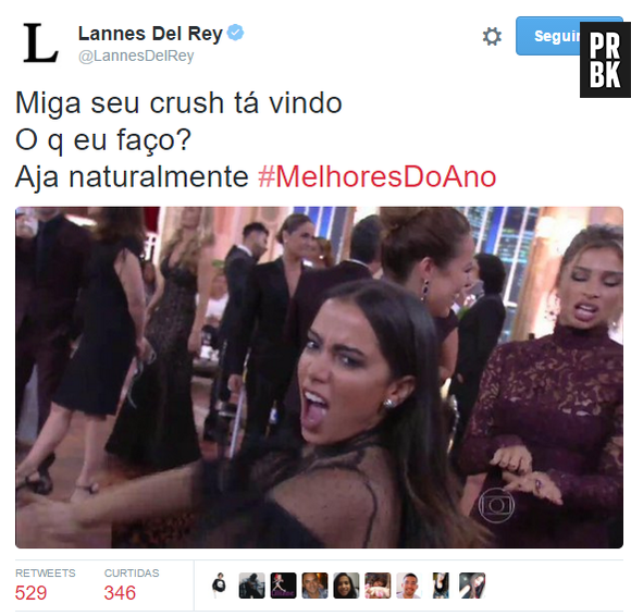 Anitta se diverte no "Melhores do Ano 2015" e vira meme na internet