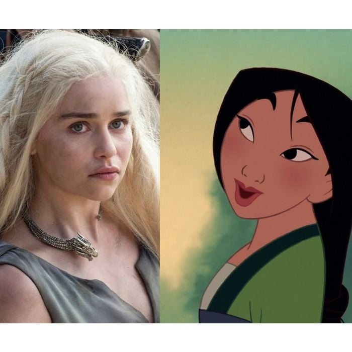Daenerys (Emilia Clarke), de &quot;Game of Thrones&quot; e Mulan são duas mulheres bastante guerreiras e capazes de comandar um exército de homens. Se elas fossem amigas, não teria pra ninguém!
