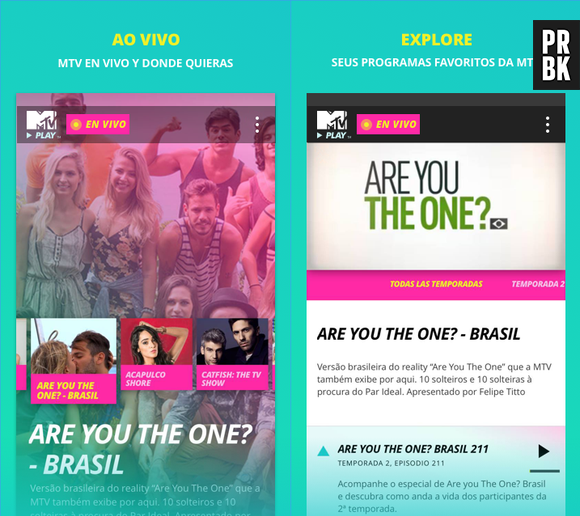 O reality "Are Yout The One? Brasil" está disponível para assistir no MTV Play