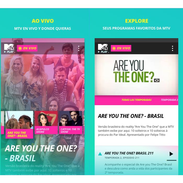 O reality &quot;Are Yout The One? Brasil&quot; está disponível para assistir no MTV Play